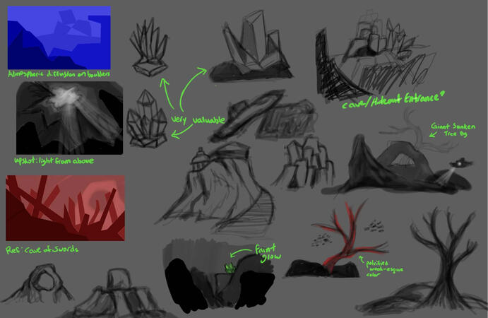 Crystal Caverns Sketch 1